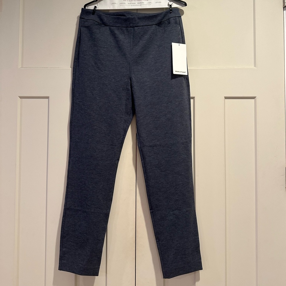 Ministry of Supply fusion straight leg pant, size L - navy heather